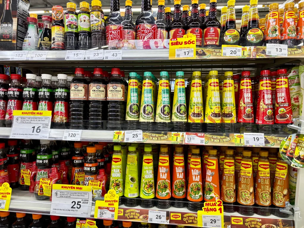 WinMartでの調味料の販売価格がわかる値札と商品の写真