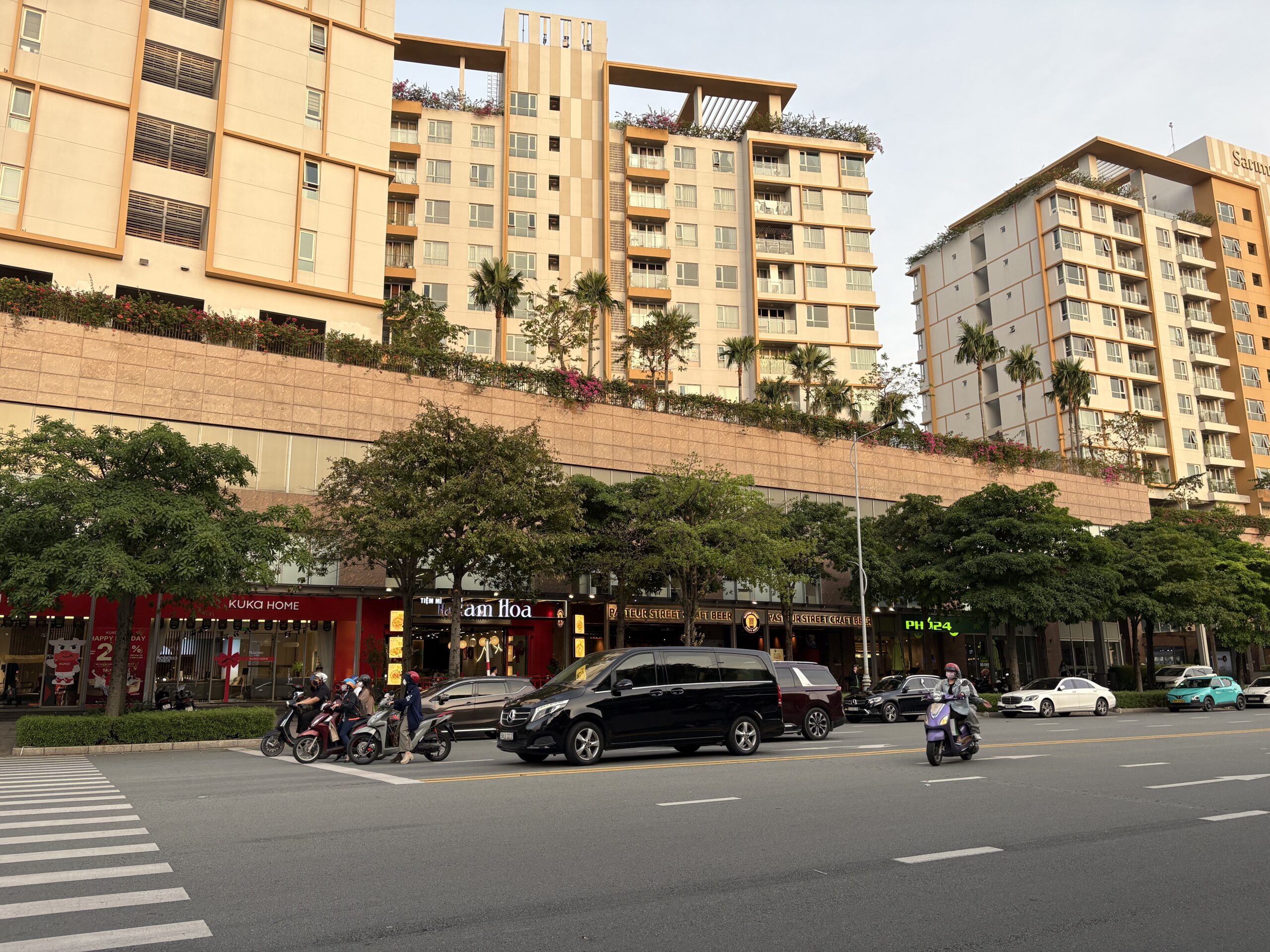 サラ公園を中心に広がる、ホーチミンの新興開発エリアの景観