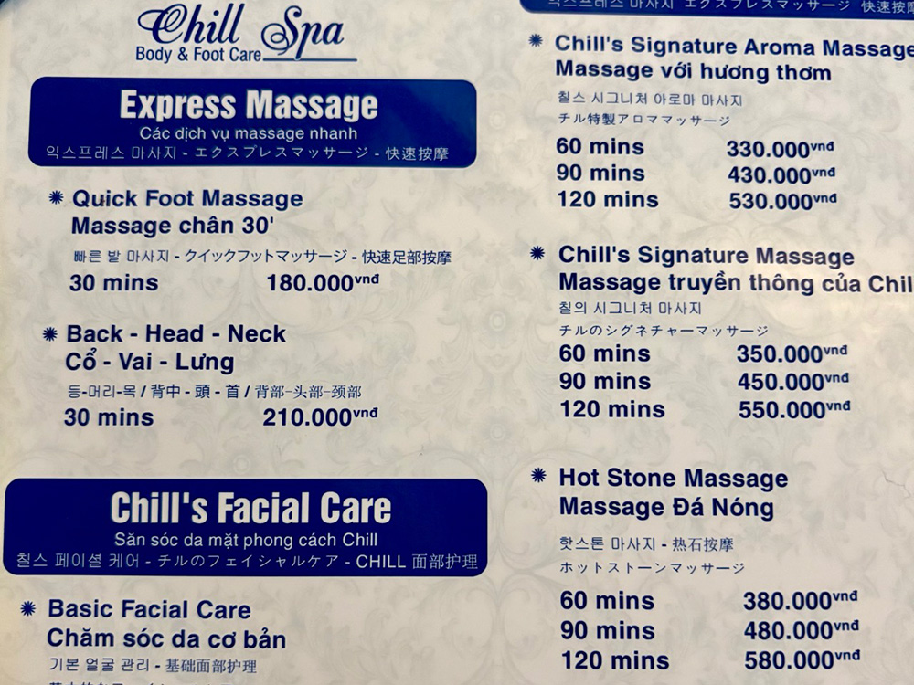 CHILL SPA - Massage Body & Foot Care